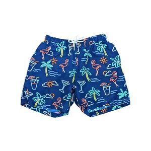 Chubbies Neon Lights 5.5 in Swim Trunks Navy blue Flamingo Margarita Size M